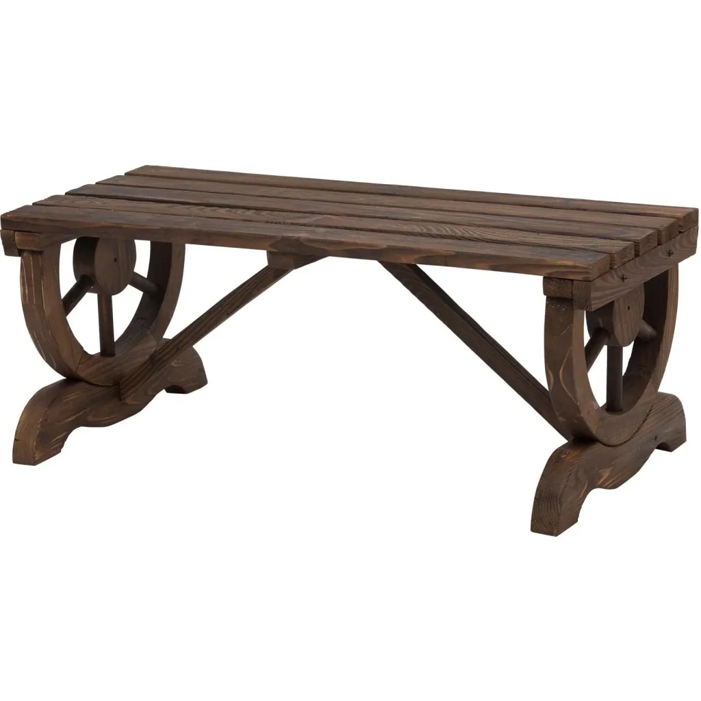 Sitzbank im Wagenrad-Design