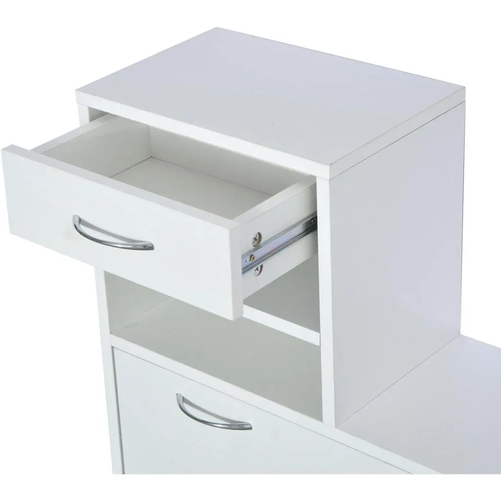Garderoben Set 2 tlg Schuhschrank Spiegel 3 in 1 Weiß