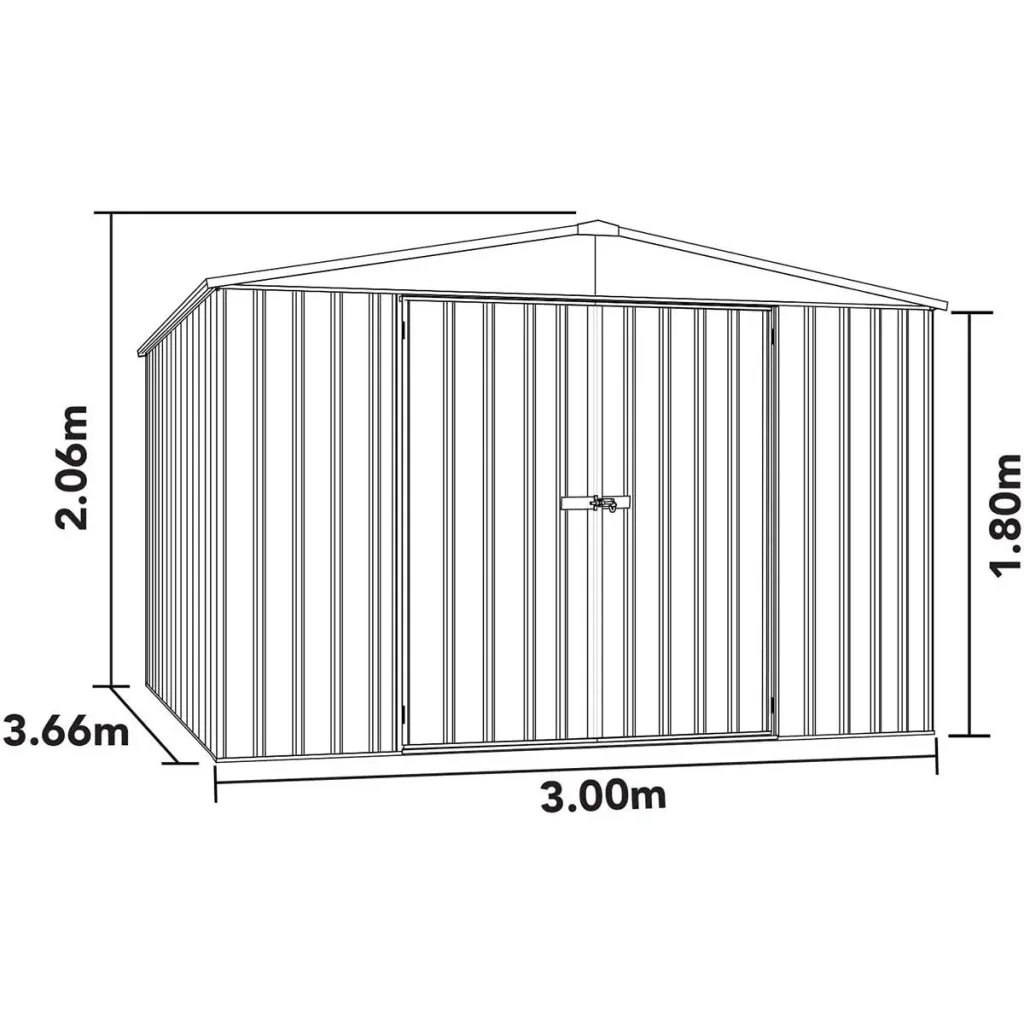 Absco Regent WG30372RK Metallschuppen - 300x366x206 cm