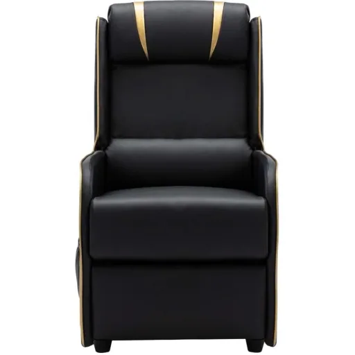 Massagesessel verstellbar Kunstleder schwarz und gold