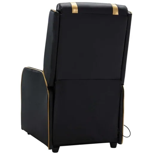 Massagesessel verstellbar Kunstleder schwarz und gold