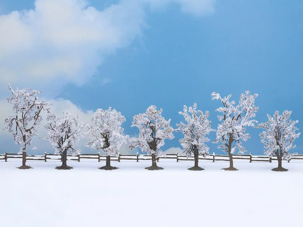 Winterbäume, 7 Stück, ca. 8 - 10 cm hoch