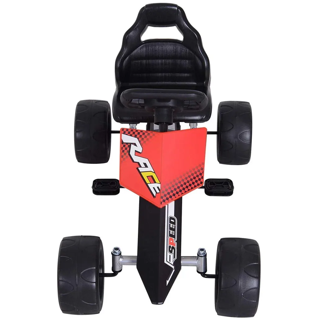 Kinder Go-Kart Tretauto Kinderfahrzeug mit Pedalen 4 Räder Metall + Kunststoff Rot 3 8 Jahre