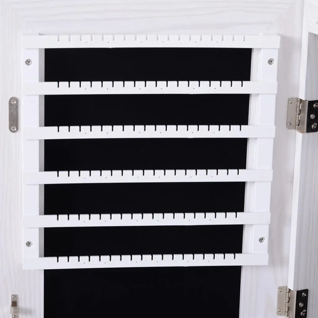 LED Schmuckschrank mit Spiegel hellgrau