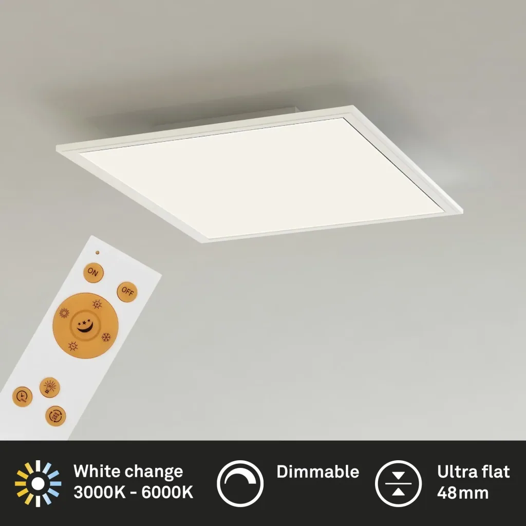 Ultraflaches LED Panel, viereckig, 29,5 cm, CCT, 18 Watt, weiß