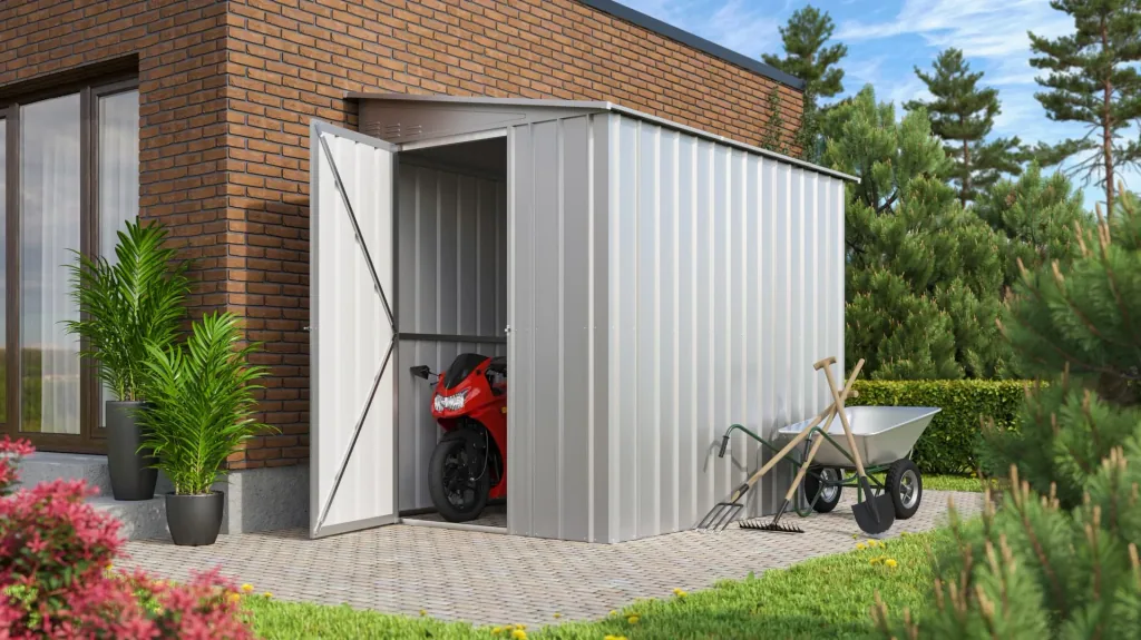 Gerätehaus Wand-Zierde Lean To 58, silber metallic