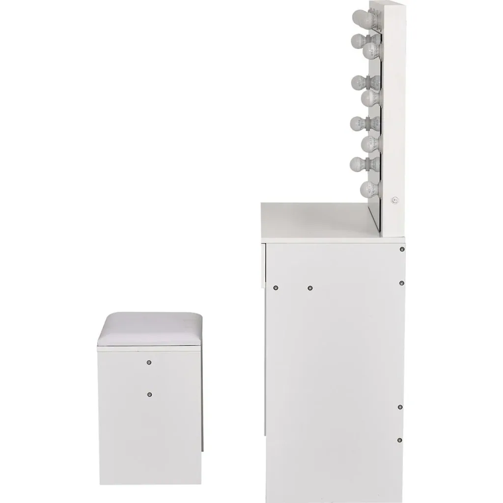 Frisierkommode mit Hocker und LED-Beleuchtung
