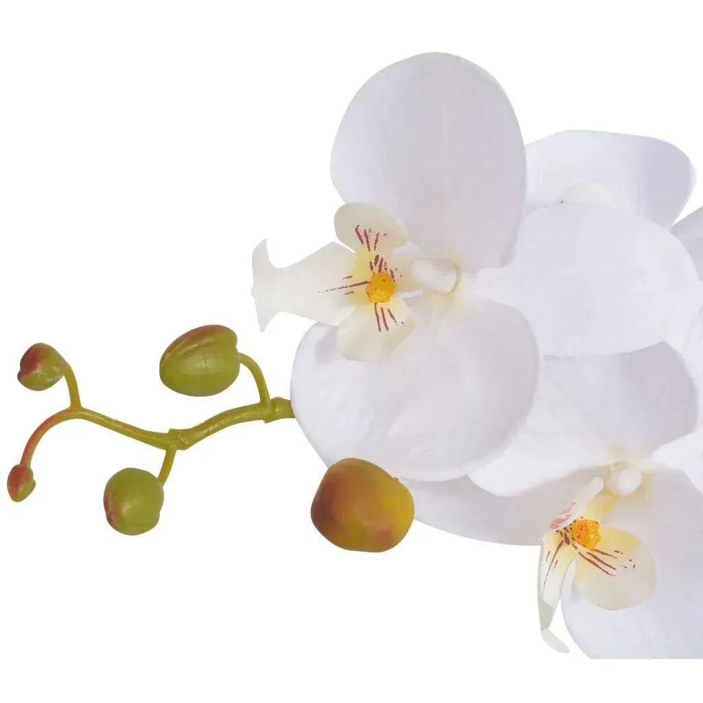 Künstliche Pflanze mit Topf Orchidee 75 cm weiß