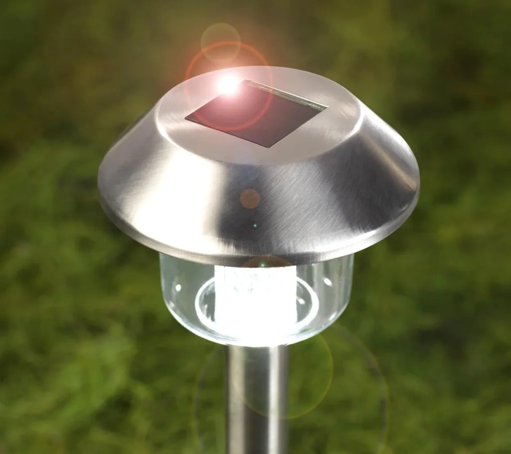 Solar Edelstahleuchten mit Erdspieß 3er Set