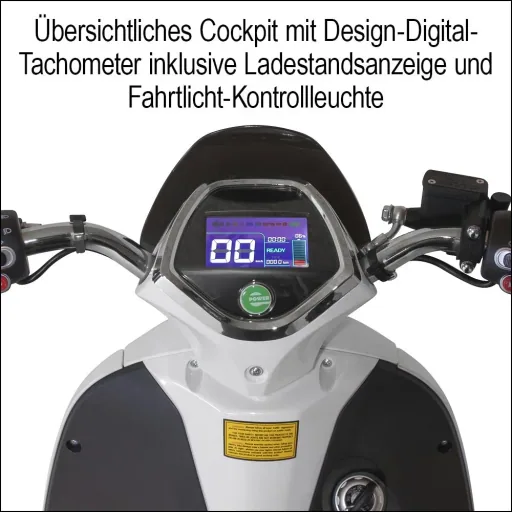 Kompakt E-Roller "Roma" 45 km/h weiß