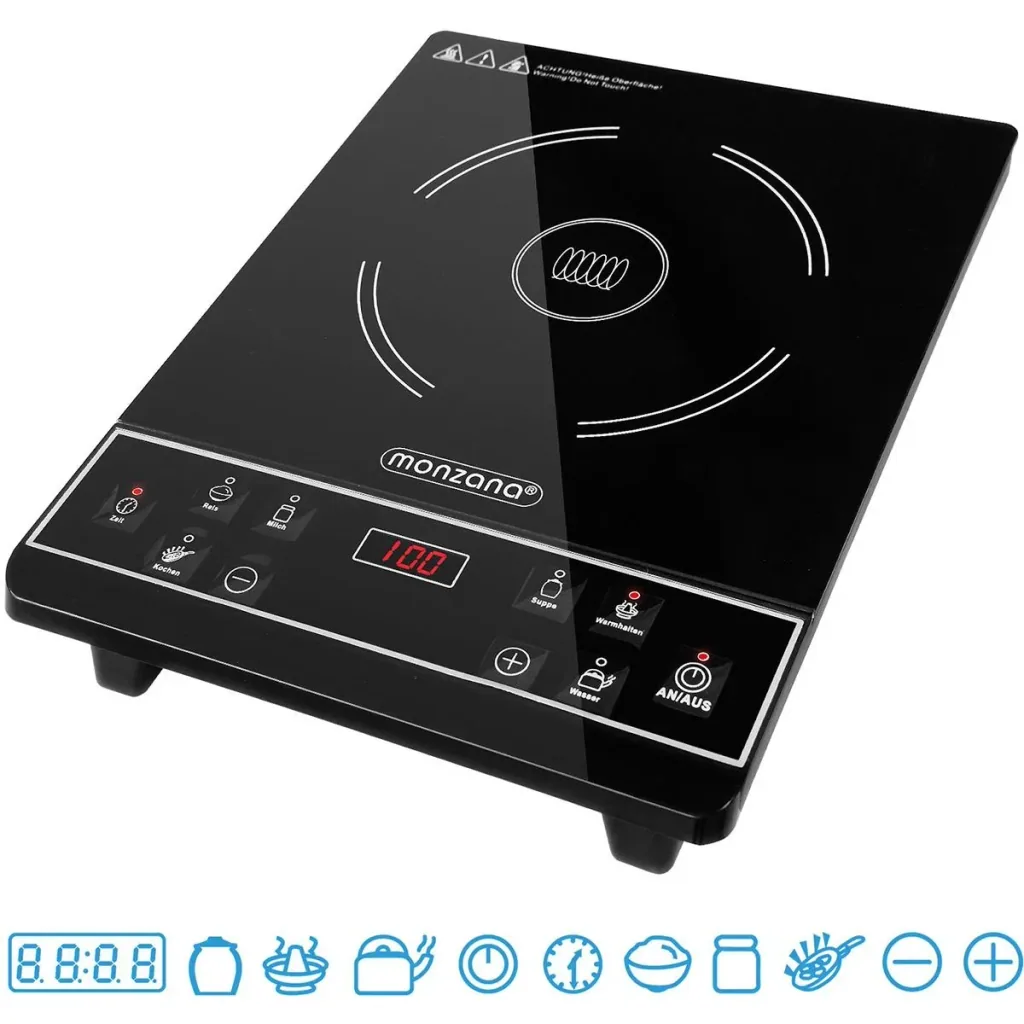 Induktionskochplatte mit Zeitschaltuhr - 2000W - 230V - LED-Anzeige