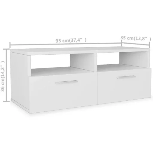 TV-Schrank 95x35x36 cm Spanplatte weiß