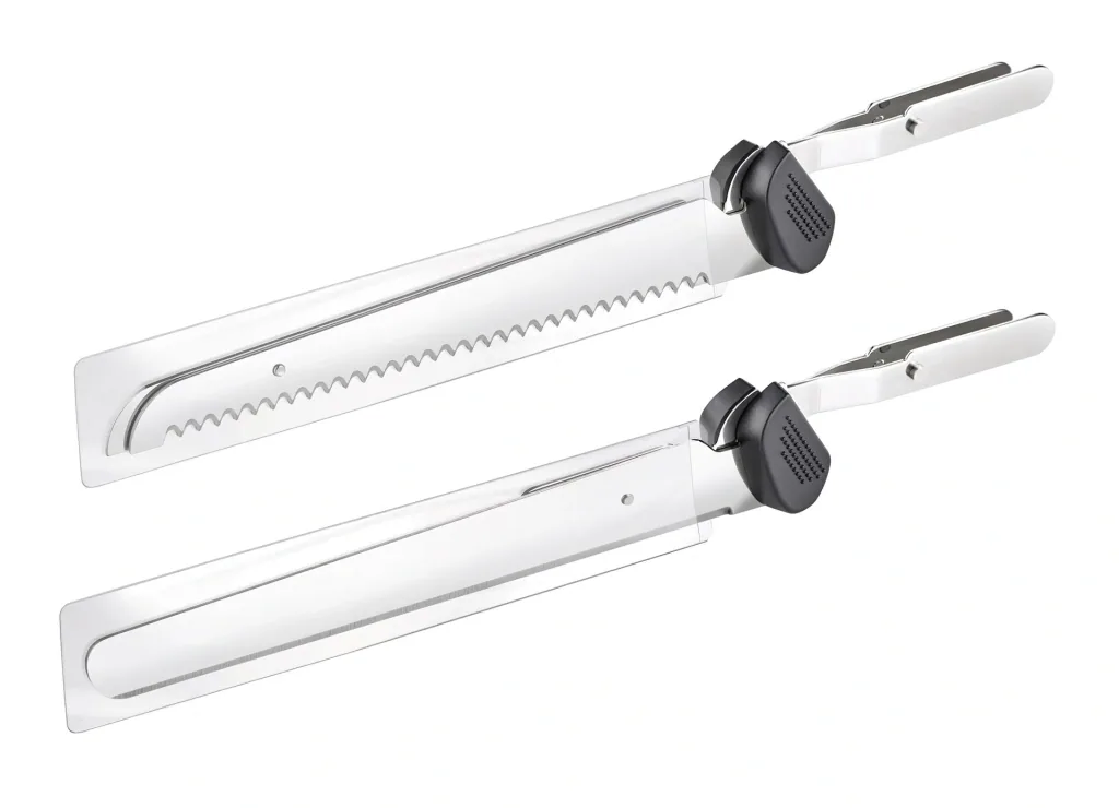 Akku Elektromesser Cordless, 3-teilig mit 2 Edelstahl Wechselklingen