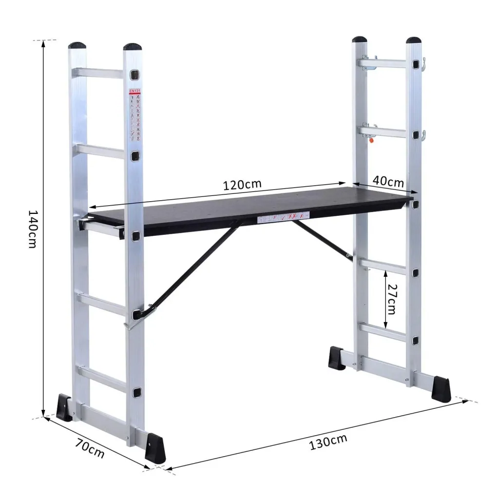 3 in 1 Aluminium-Arbeitsgerüst und Multifunktionsleiter