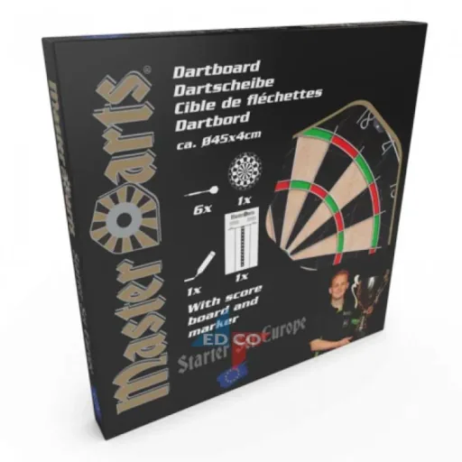 Masterdarts Dartboard Starter Set - inklusive Darts und Anzeigetafel - 5,8 x 45,8 x 37cm