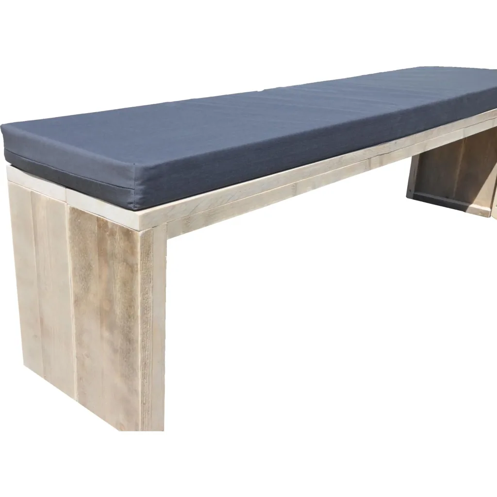 Gartenbankgerüst Holz 160 cm inkl. Wasser- und schmutzabweisendem Kissen Anthrazit