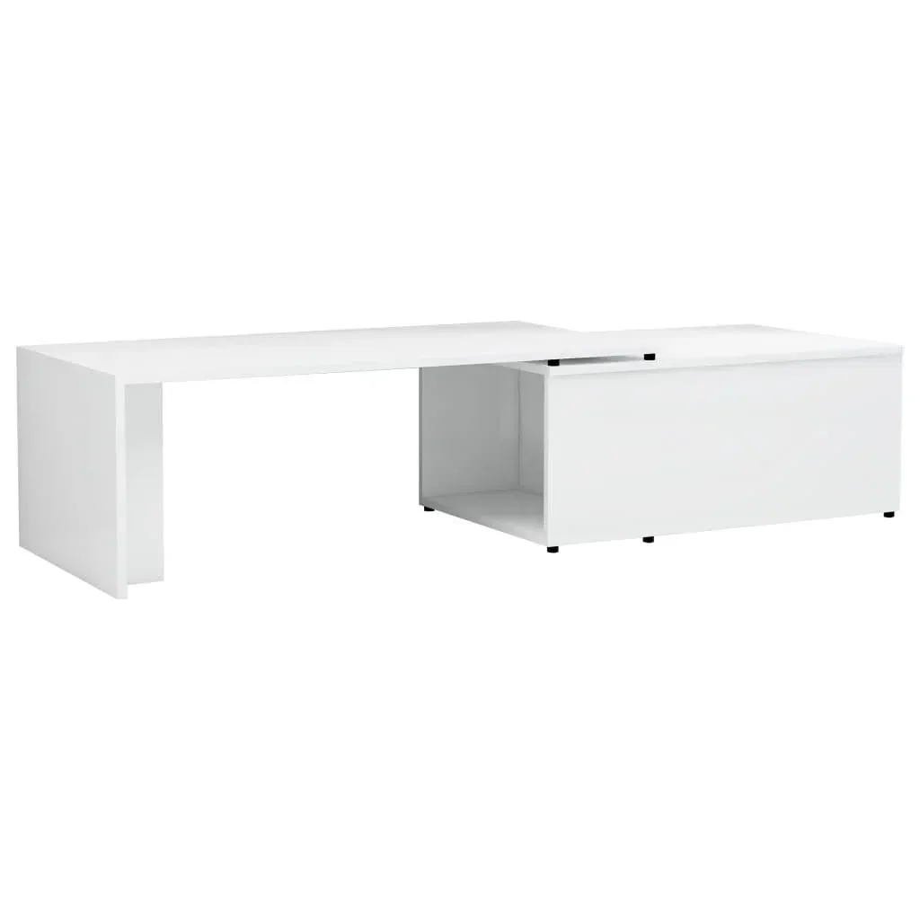 Couchtisch 150x50x35 cm Spanplatte hochglänzend weiß