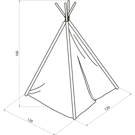 Weltkarte Tipi Zelt Schwarz / Weiß