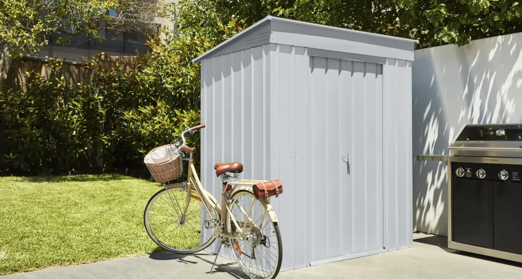 Gerätehaus Pultdach Skillion 64, Silber Metallic
