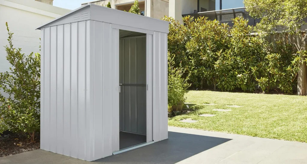 Gerätehaus Pultdach Skillion 64, Silber Metallic
