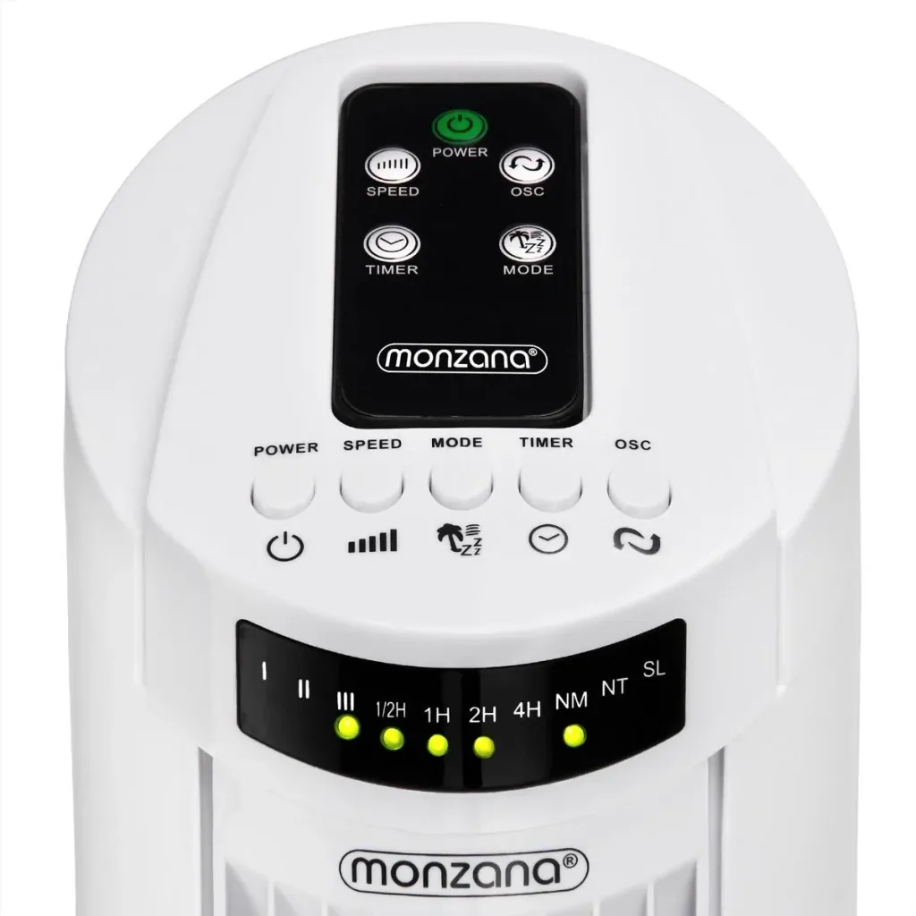 Turmventilator mit Fernbedienung, Turbofuncite & Aromabox weiß