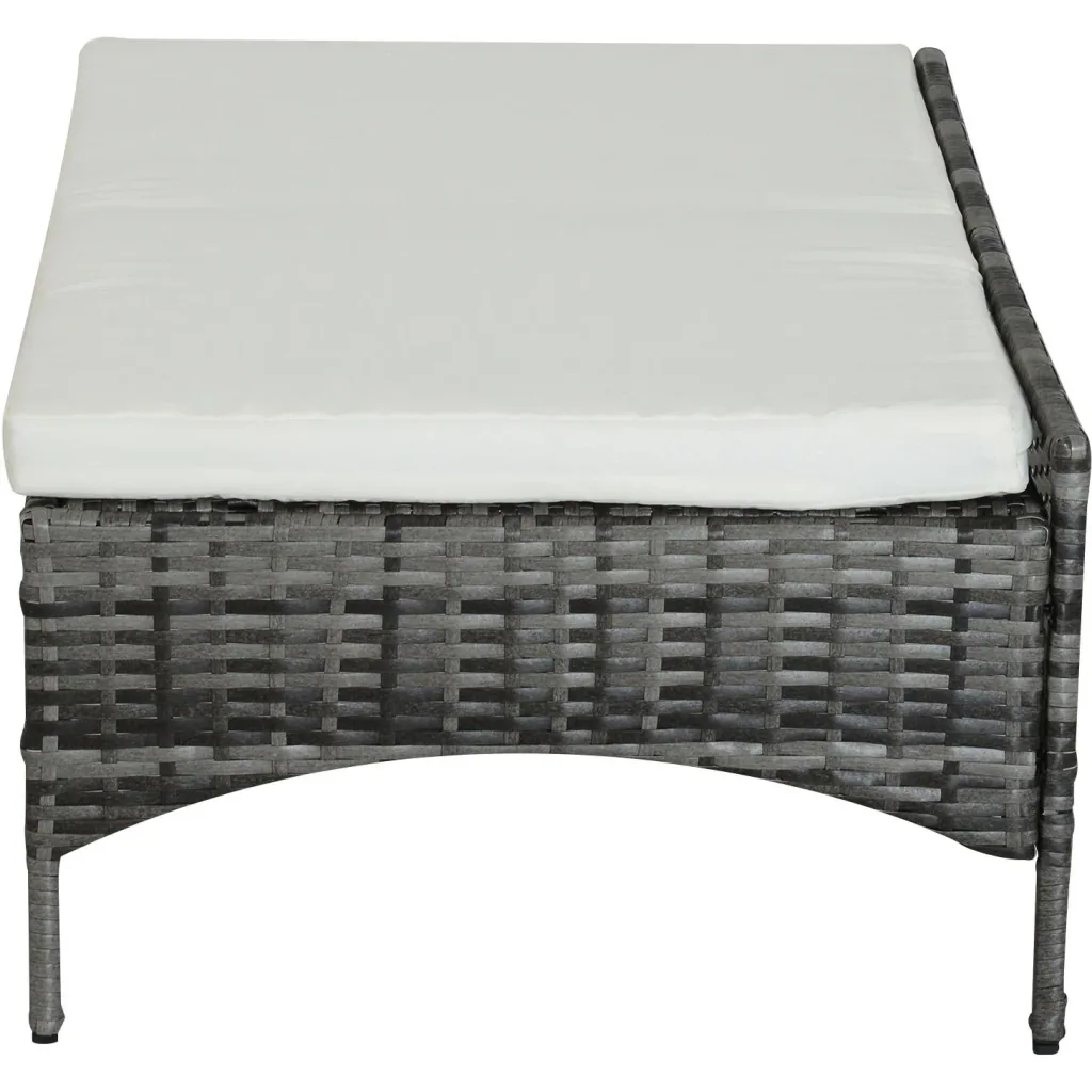 2-tlg, Gartensofa Gartenmöbel Lounge Rattenmöbel Polyrattan + Metall 2er-Sofa 1 x Hocker mit Sonnendach