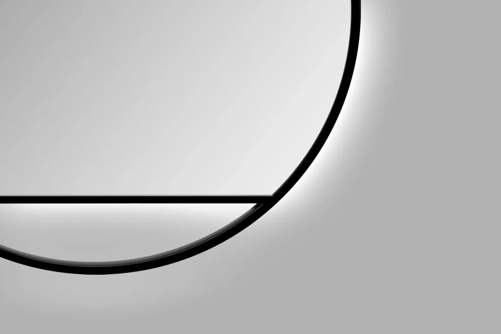 Dekorativer Wandspiegel "Black Hole" - Light indirekter LED Beleuchtung Ø 80 cm