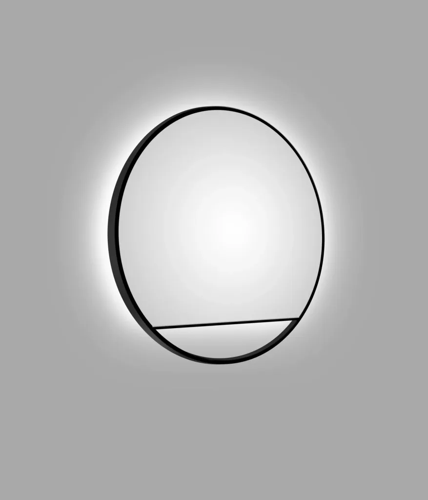 Dekorativer Wandspiegel "Black Hole" - Light indirekter LED Beleuchtung Ø 80 cm