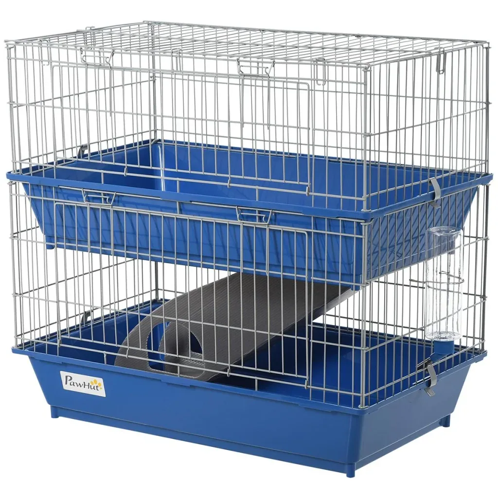 Kleintierkäfig 2-stöckig blau/grau