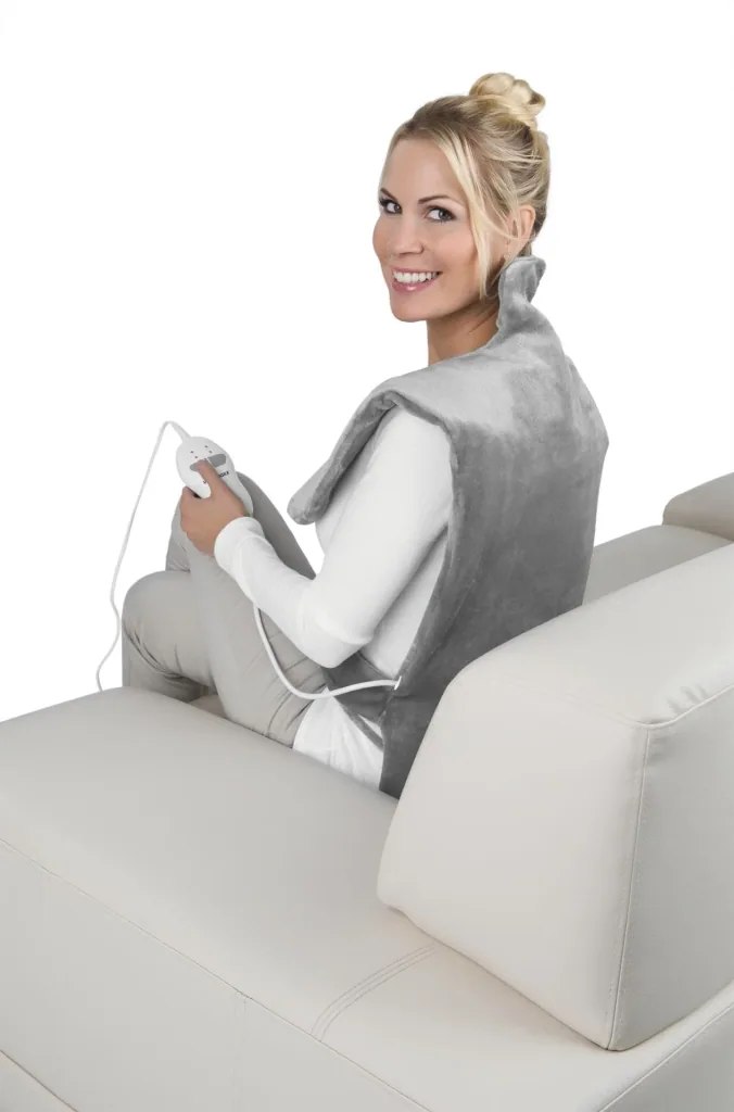 2 in 1 Heizdecke, Massagefunktion, 100 Watt, Grau