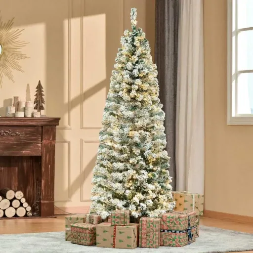 künstlicher Weihnachtsbaum mit LED-Leuchten 60 cm x 60 cm x 180 cm | Aosom.de