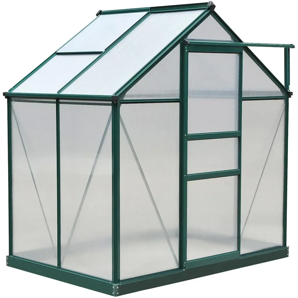 Gewächshaus mit Dachluke - Polycarbonatgehäuse - 183 x 122 x 213 cm