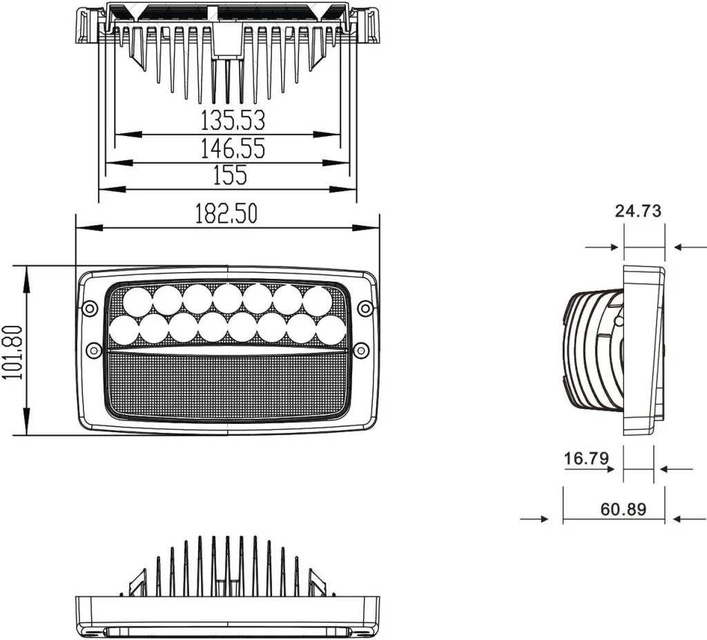 LED-Arbeitsscheinwerfer, rechteckig, 5400 LM