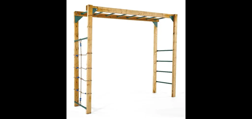 Holz Klettergerüst Monkey Bars, Outdoor-Klettergerüst für Kinder, Kletternetz, Leiter, Monkey Bars