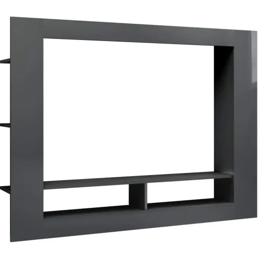 TV-Schrank 152x22x113 cm Spanplatte Hochglanz grau