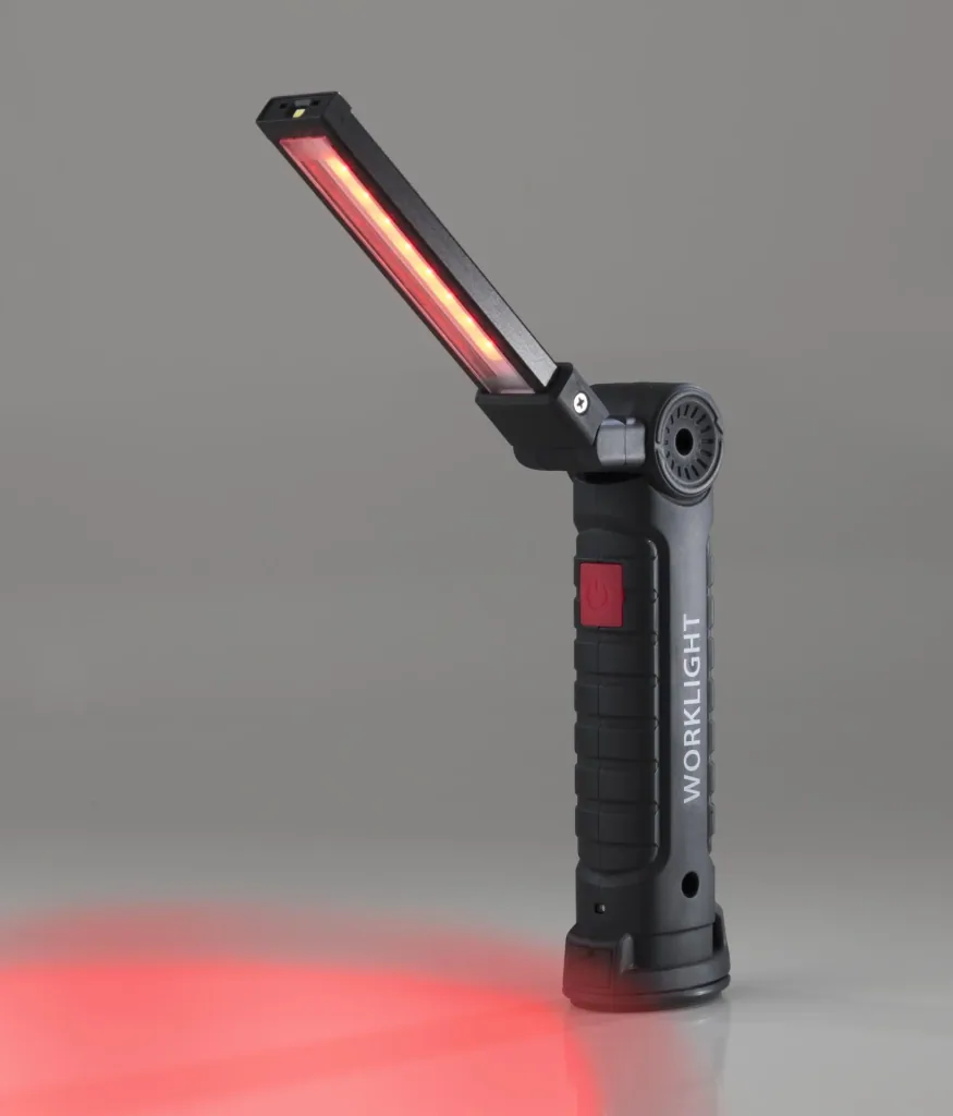 Arbeitslicht samt schwenkbarem Arm, wiederaufladbar
