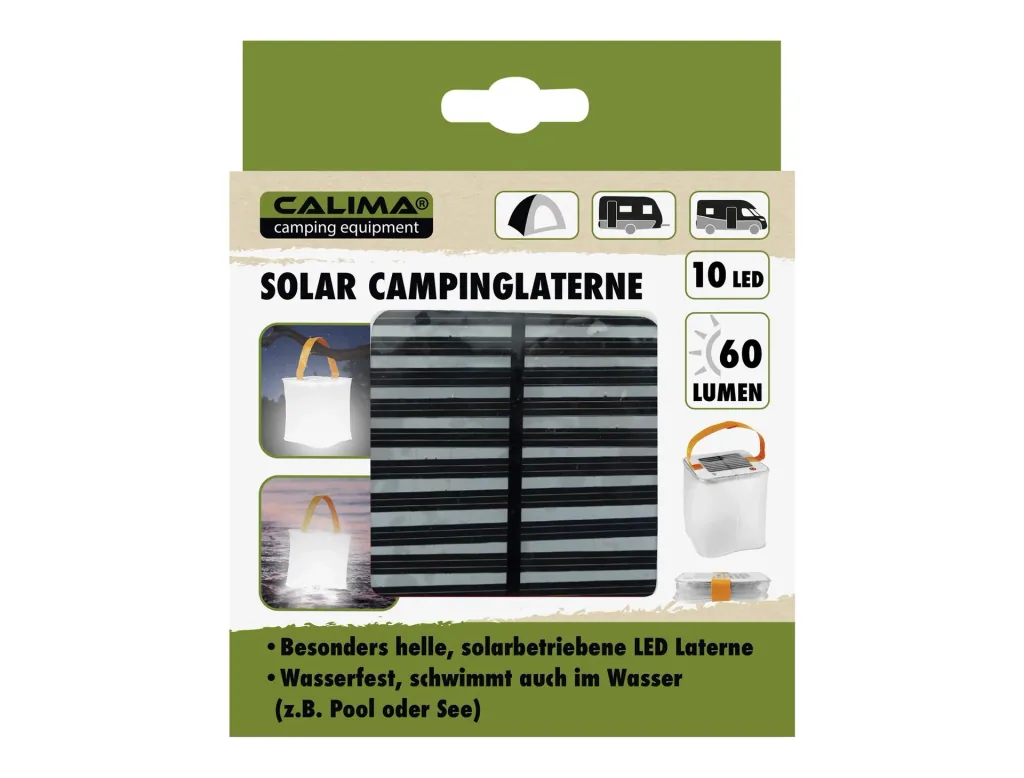 Solar Campinglaterne, aufblasbar, 10 LEDs, 60 Lumen