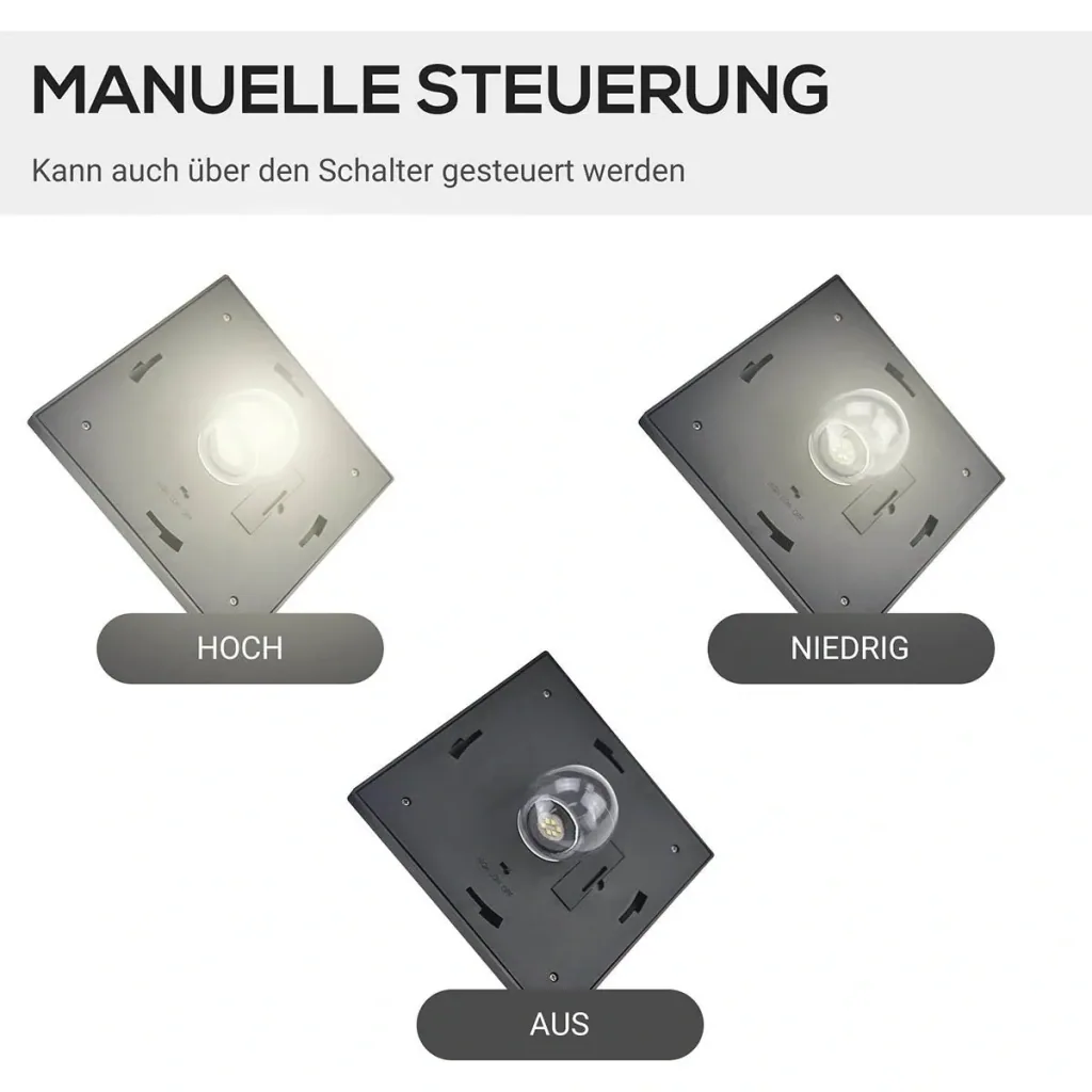 Solar Gartenlaterne mit 3 flammig Laterne Solarlaterne Wegleuchte mit LED 120 Lumen IP44 201 Edelstahl Schwarz 51,5 x 47