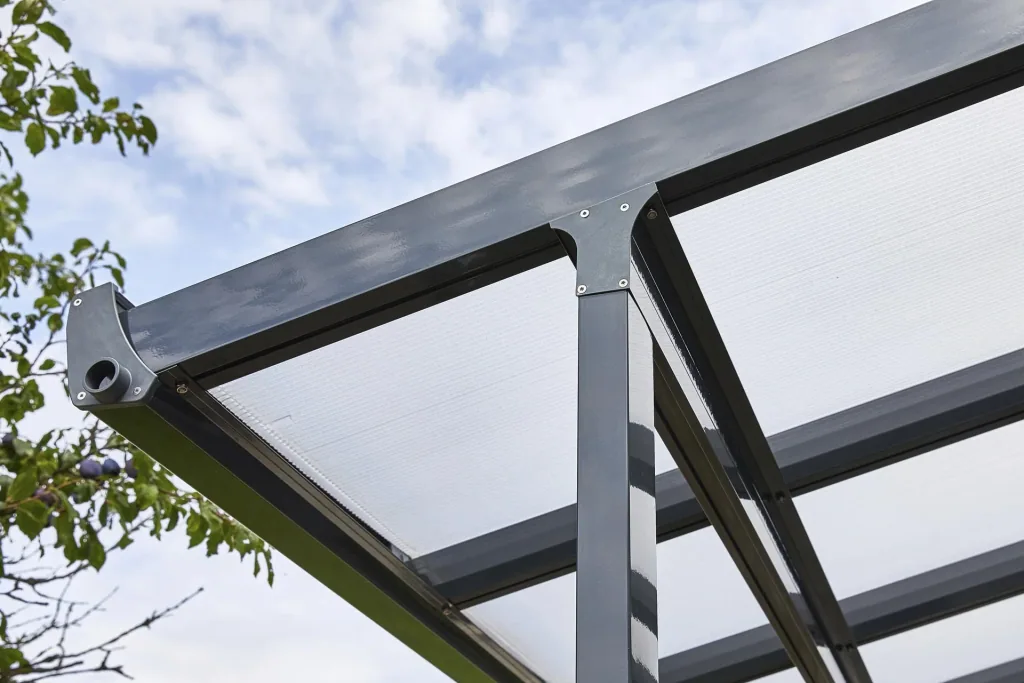 Terrassendach Bausatz, Farbe anthrazit, 5460 x 3060 mm