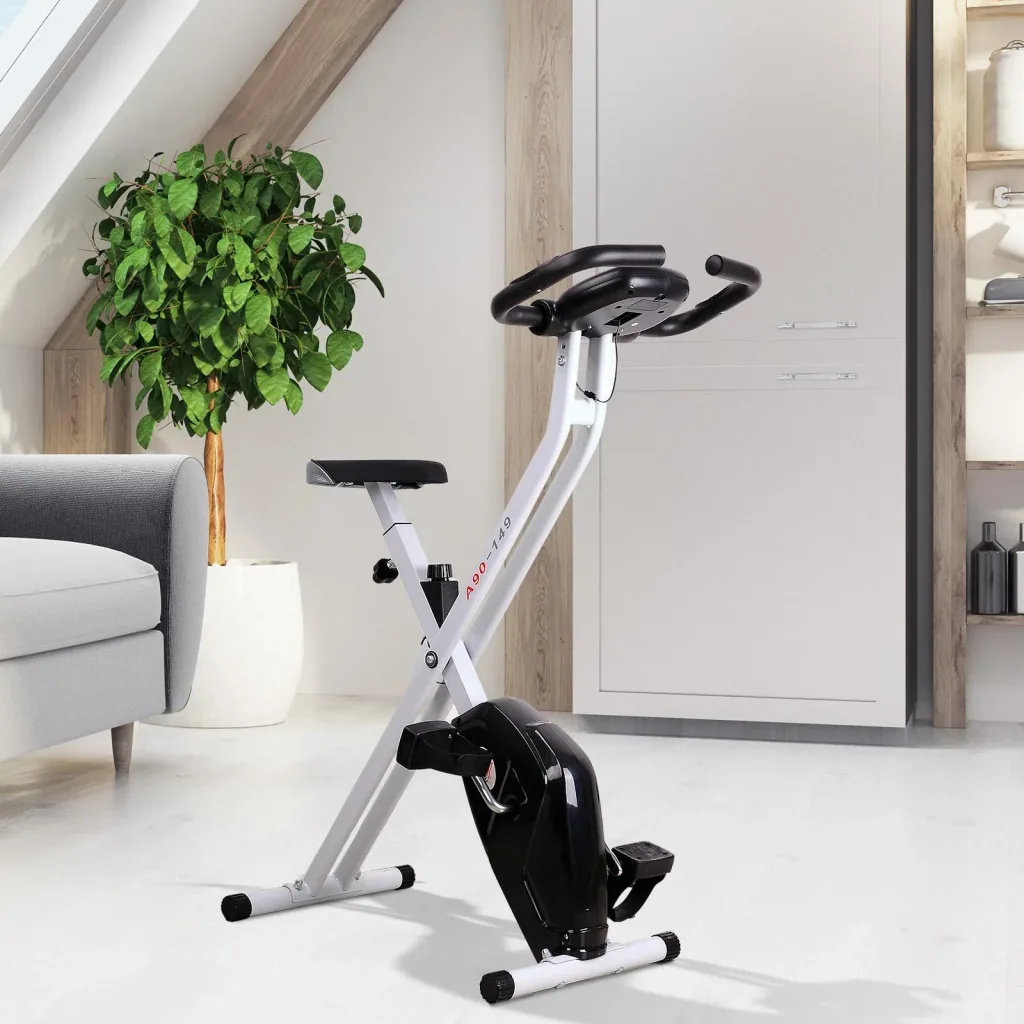 Faltbarer Heimtrainer Gymnastikfahrrad, schwarz