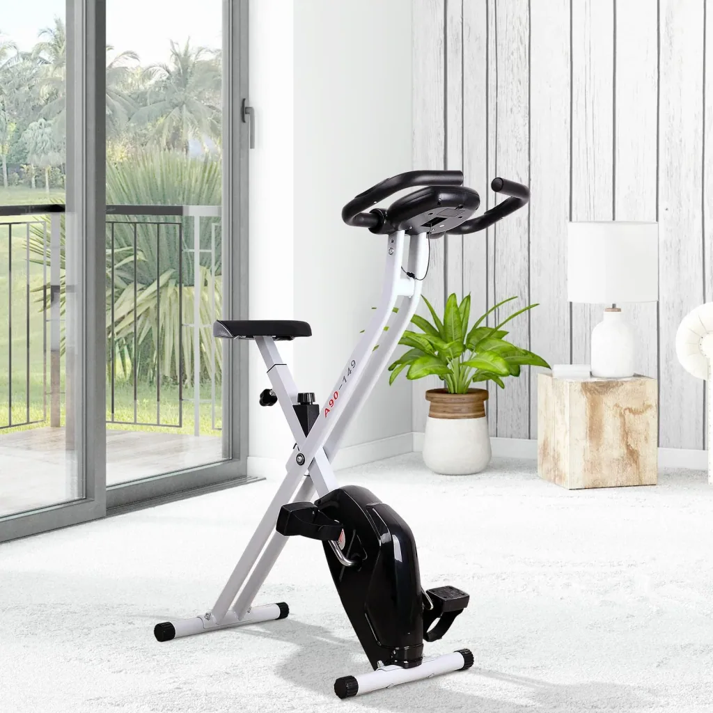Faltbarer Heimtrainer Gymnastikfahrrad, schwarz