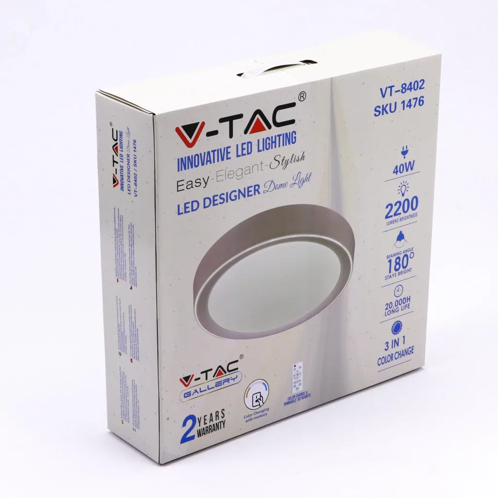 VT-8402 LED-Deckenleuchte mit Fernbedienung - 40W - Farbtemperatur einstellbar - F400
