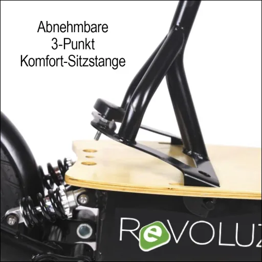 E-Roller "Revoluzzer" Safety Plus 20 km/h inklusive Blinkanlage, Gepäck-Case und Lithium-Akku schwarz