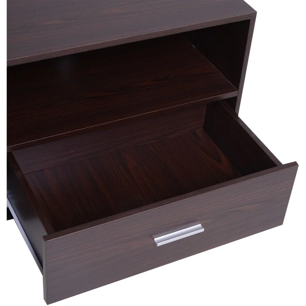 Fernsehtisch TV-kommode Unterschrank 2 x Schublade Holz Dunkelkaffee 120 x 39,5 x 60,5 cm