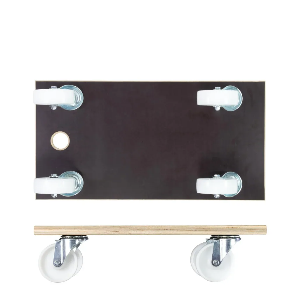 Transporthilfe MM 1143, 57,5 x 30 x 15 cm, harte Rollen Ø 100 mm, Rollenlager, Platte Maxigrip FSC®, Tragkraft 500 kg
