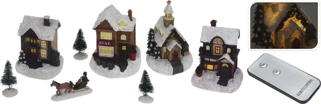 Weihnachtsszene 7-teilig mit Fernbedienung