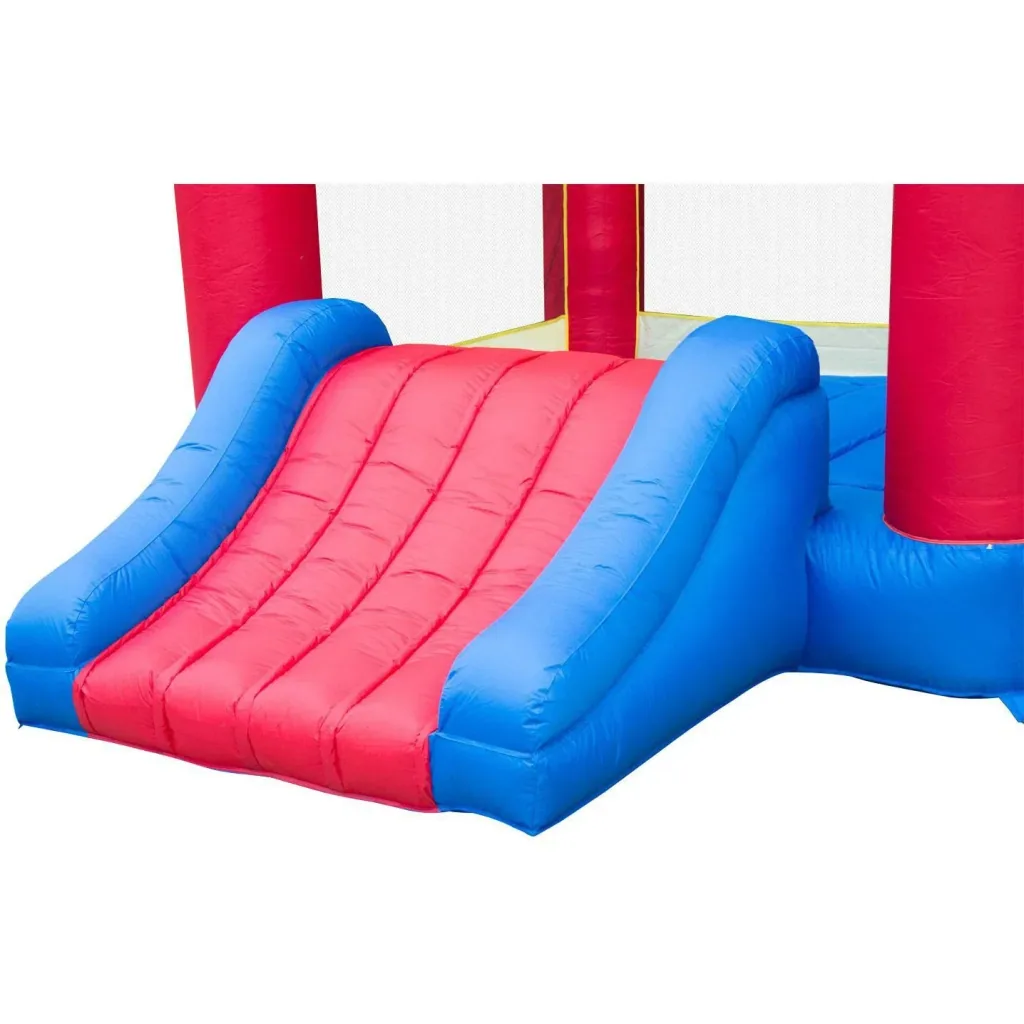 Hüpfburg XXL mit Rutsche Spielburg aufblasbar bunt (366 x 274 x 183 cm)