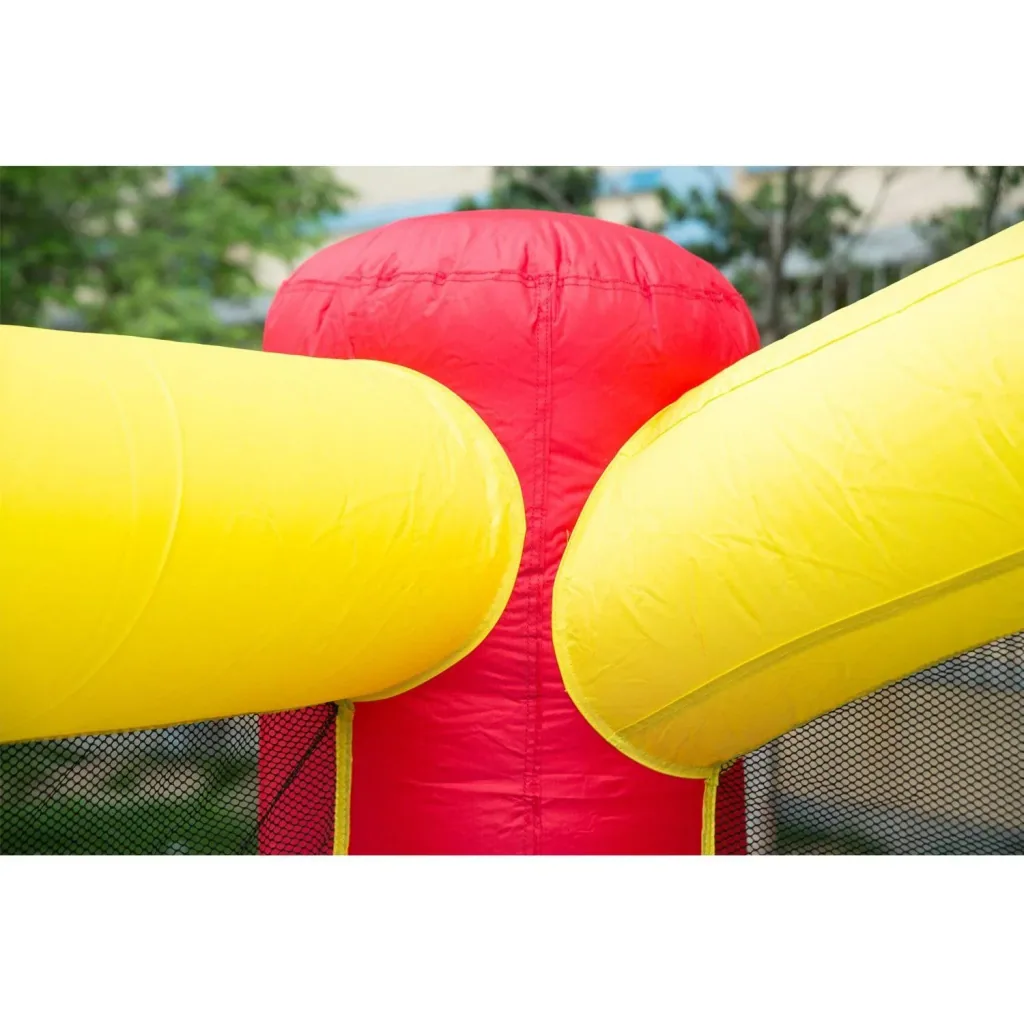 Hüpfburg XXL mit Rutsche Spielburg aufblasbar bunt (366 x 274 x 183 cm)