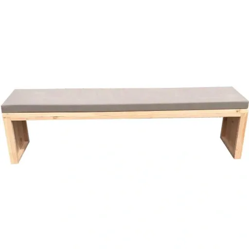 Gartenbank Douglas Holz 160 cm inkl. Wasser- und schmutzabweisendem Kissen Taupe