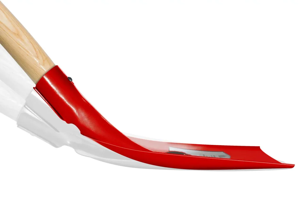 RUHR-BRILLANT, Frankfurter Schaufel, Gr. 1, gehärtet, rot pulverbeschichtet, Eschen-Langstiel 130 cm